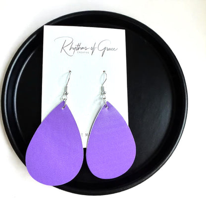 Teardrop Bliss: Colorful Faux Leather Dangle Earrings for Every Occasion