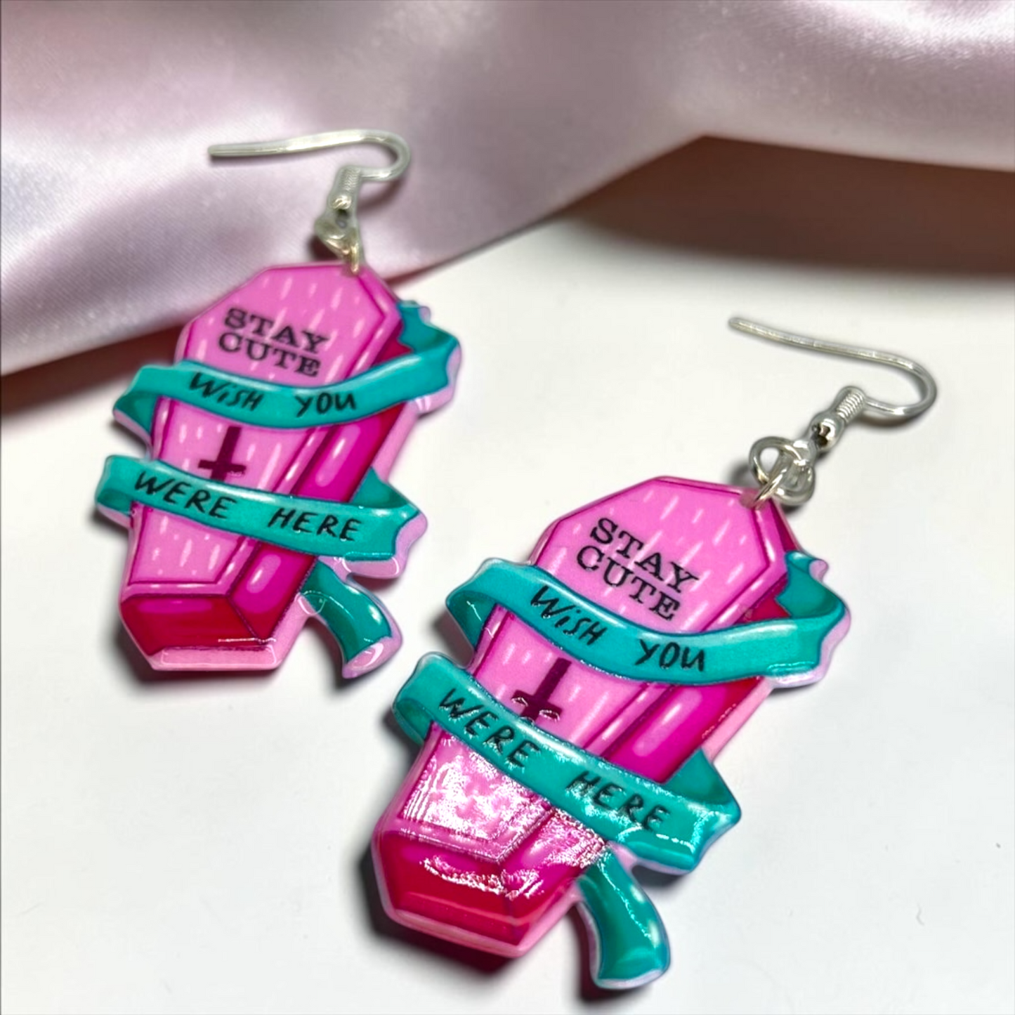 Tombstone Earrings - Halloween Earrings, Coffin Earrings, Halloween Accessories, Halloween Earrings, Undertaker Earrings, Halloween Accessories