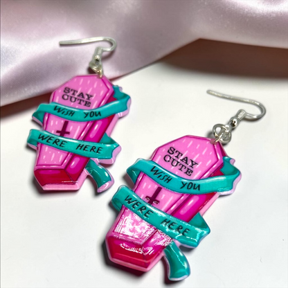 Tombstone Earrings - Halloween Earrings, Coffin Earrings, Halloween Accessories, Halloween Earrings, Undertaker Earrings, Halloween Accessories