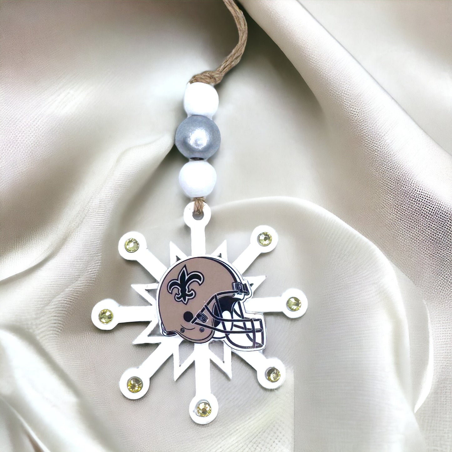Saintsational Holiday Cheer: Handmade New Orleans Saints Snowflake Ornament!