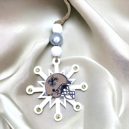 Saintsational Holiday Cheer: Handmade New Orleans Saints Snowflake Ornament!