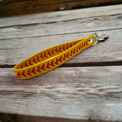 Stylish Yellow or White Leather Strap Key Chain – Handcrafted for Durability and Elegance