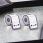 Quirky Toilet Paper Stud Earrings - Humor for Your Ears!