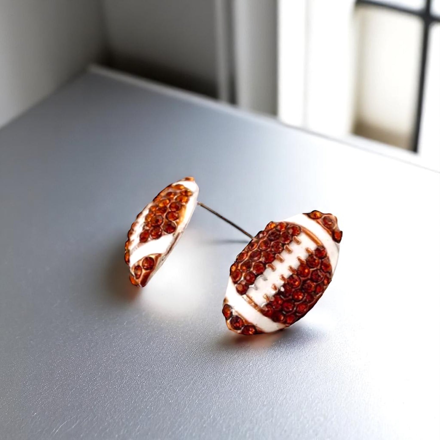 Score Big with Sparkle! Rhinestone Sports Stud Earrings