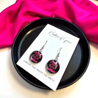 Fight Like a Girl (and Look Fabulous Doing It!) - Breast Cancer Awareness Earrings 💖