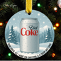 Crispy Diet Coke Christmas Ornament – Funny Holiday Gift for Diet Coke Lovers | Customizable Glass Bottle or Can Ornament
