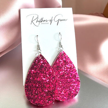 Sparkle & Shine: Glitter Teardrop Dangle Earrings ✨ - Rhythms of Grace Creative
