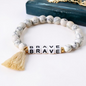 "Wear Your Brave" – Stone Beaded Bracelet for Everyday Courage