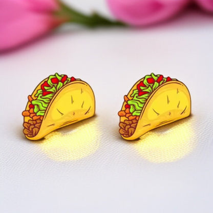 Taco 'Bout Style: Fun Taco Stud Earrings! 🌮