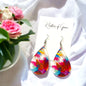 Boho Chic Watercolor Teardrop Earrings: Artistic Elegance for Your Ears!
