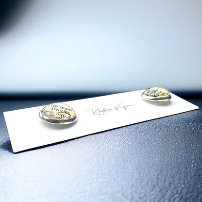 Ticking Away: ‘So Many Books, So Little Time’ Clock Stud Earrings!