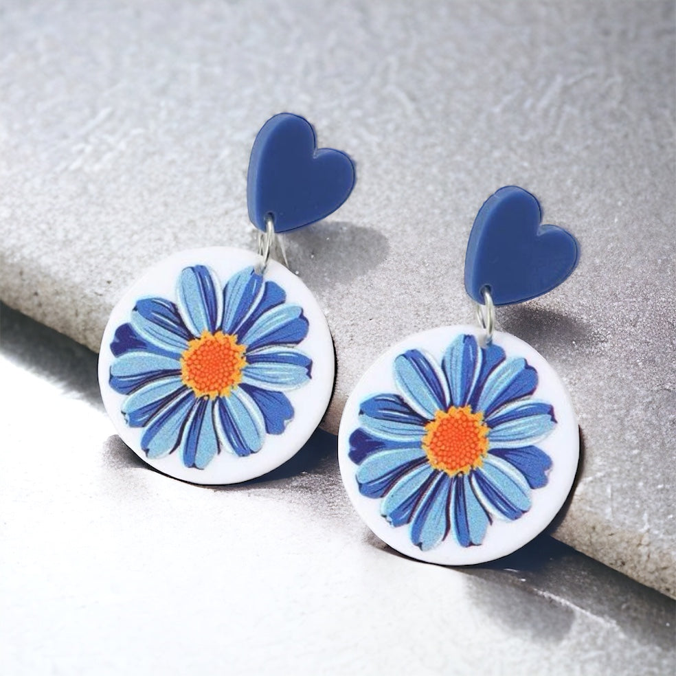 Blooming Beauty: Blue Flower Earrings to Enchant Your Look!