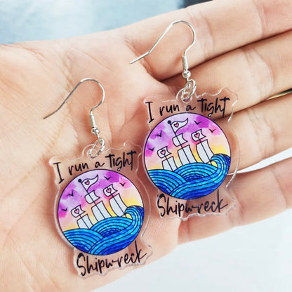 Shipwreck Earrings – “I Run a Tight Shipwreck” 🌊 - Rhythms of Grace Creative