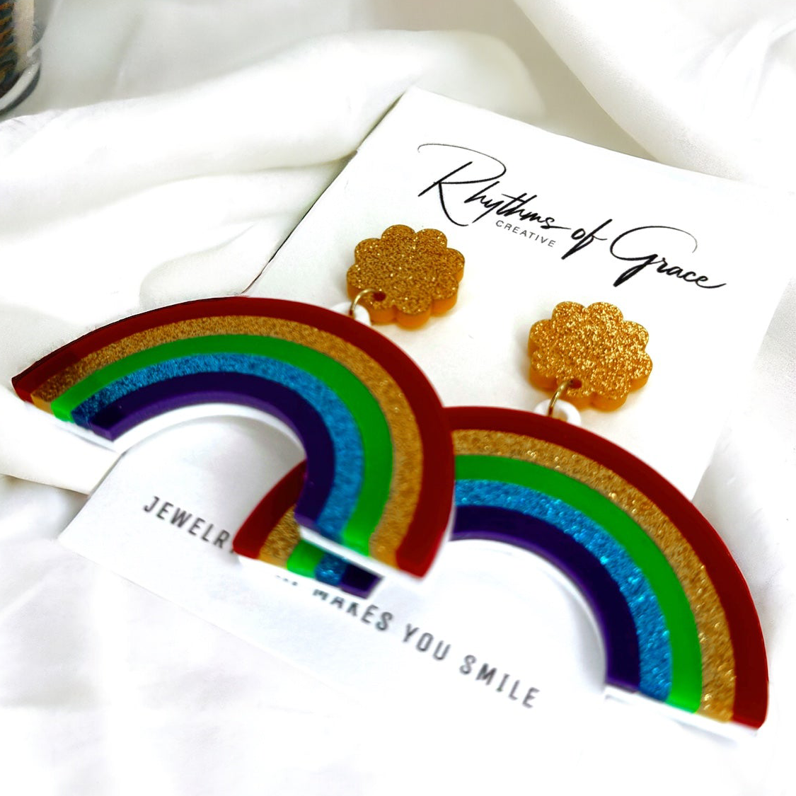 Oversized Rainbow Dangle Earrings - Your Key to Everyday Joy!