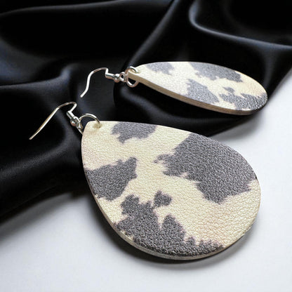 Cow Print Teardrop Earrings – Chic, Cowgirl, & Totally Rodeo Ready!