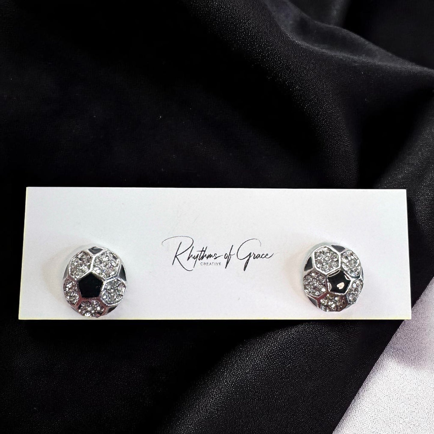 Score Big with Sparkle! Rhinestone Sports Stud Earrings