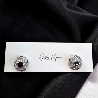 Score Big with Sparkle! Rhinestone Sports Stud Earrings