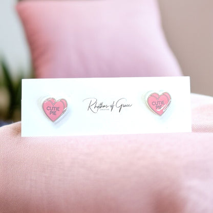 Sweet & Sassy Candy Heart Stud Earrings – Spice Up Your Look! 💖