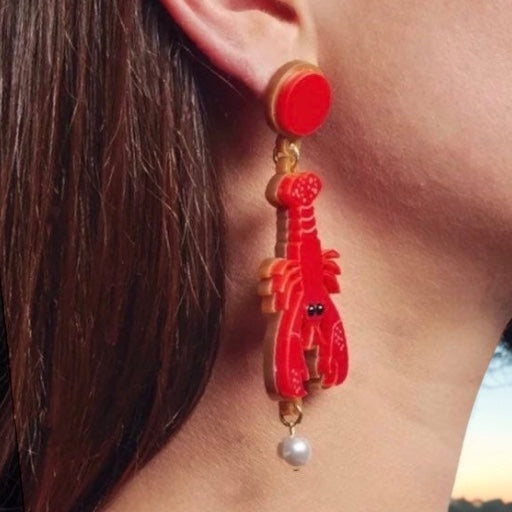 Crawfish Craze: Sparkly Dangle Earrings for Cajun Magic! 🦞 - Rhythms of Grace Creative