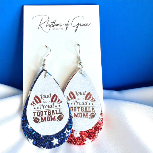 Loud and Proud Football Mom Earrings – Show Your Team Spirit! 🏈