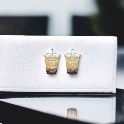 Iced Coffee Studs – Brew-tiful Style for Your Ears! ☕
