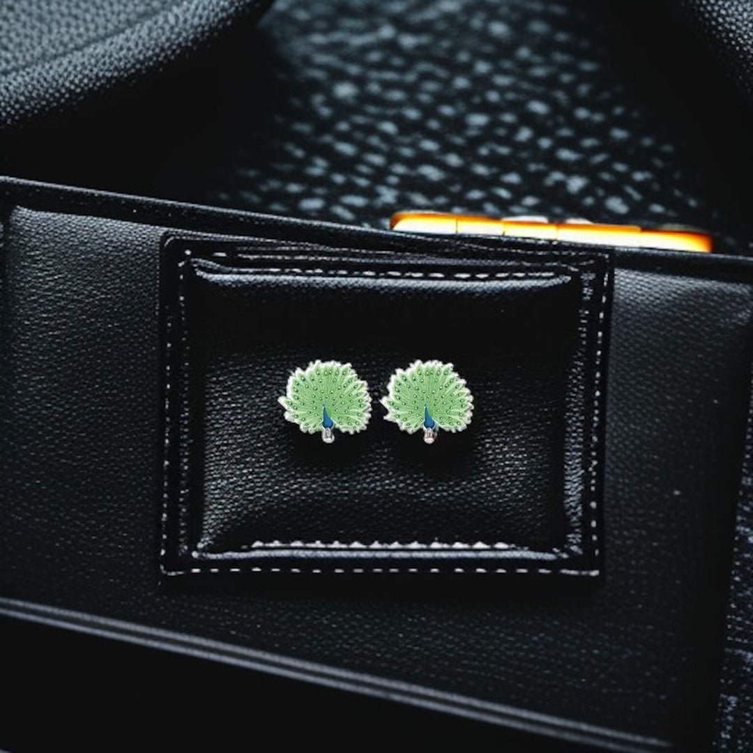 Peacock Pizzazz: Dazzling Studs for Every Style! 🦚