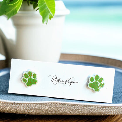 Vibrant Paw Print Studs – A Purr-fect Gift!