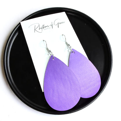Teardrop Bliss: Colorful Faux Leather Dangle Earrings for Every Occasion