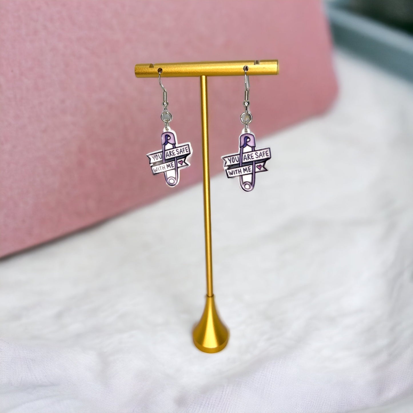 You Are Safe With Me – Safety Pin Earrings for Allies & Empaths - Rhythms of Grace Creative