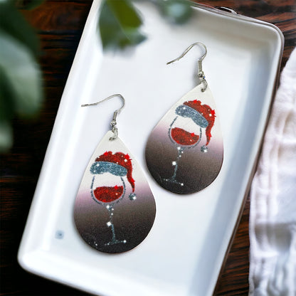 Festive Wine Earrings - Holiday Cheer in Two Stylish Designs!🍷