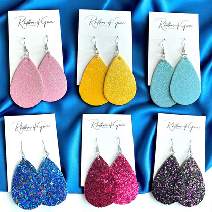 Sparkle & Shine: Glitter Teardrop Dangle Earrings ✨ - Rhythms of Grace Creative