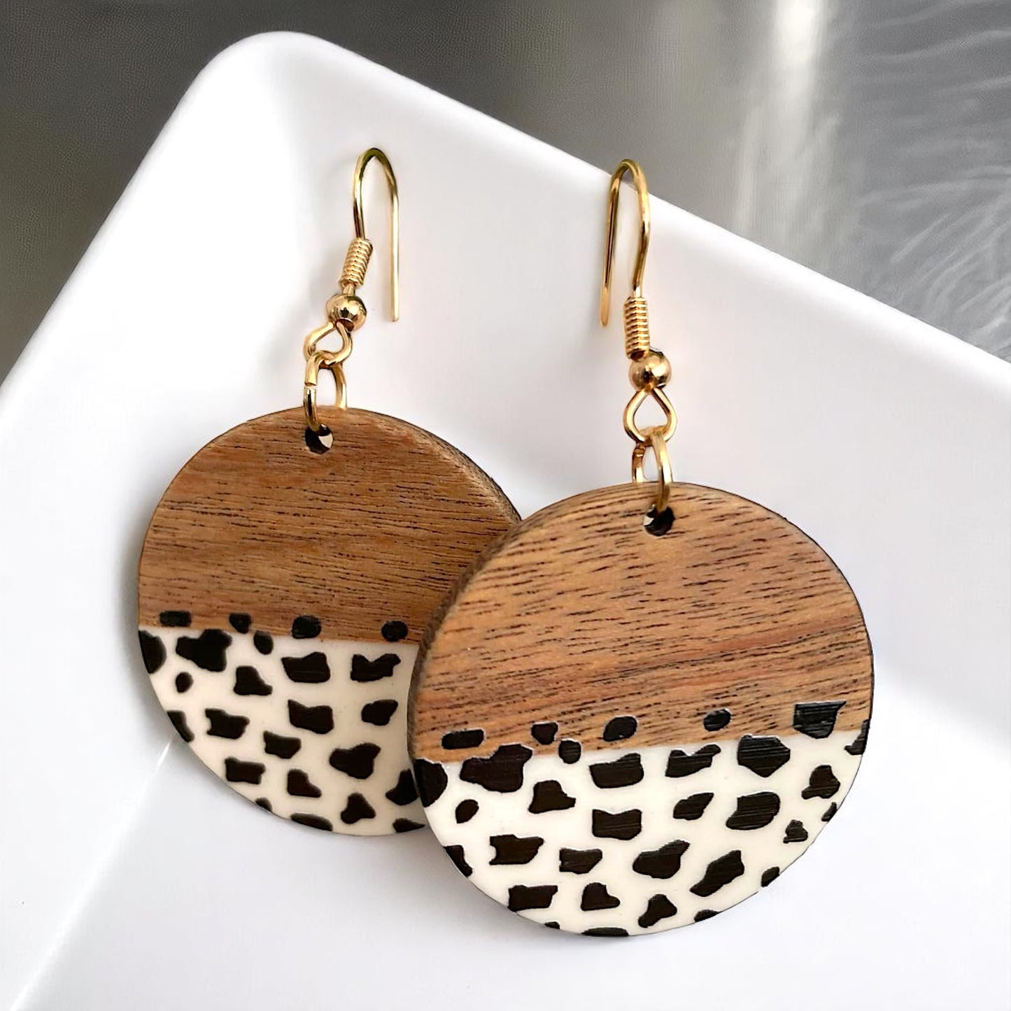 Boho Chic Cowprint Earrings - Unleash Your Wild Side!