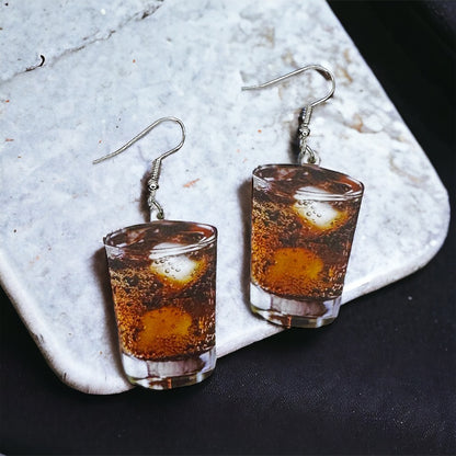 Rum & Coke Cocktail Earrings - Perfect for Happy Hour, Bartenders & Drink Lovers!