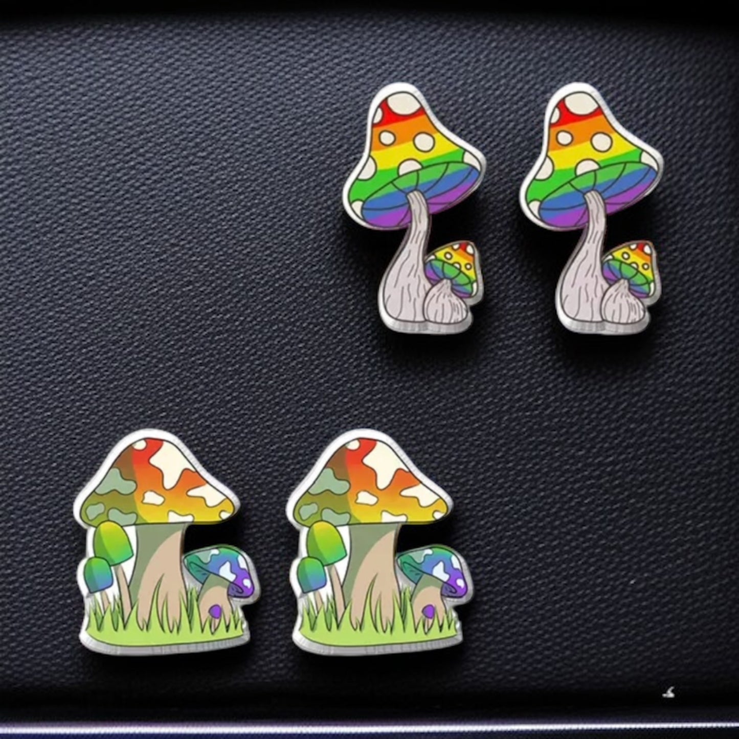 Enchanting Mushroom Stud Earrings: Two Whimsical Styles for a Magical Touch