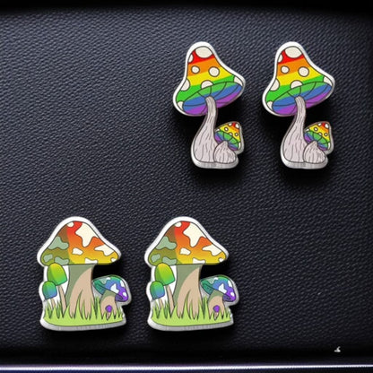 Enchanting Mushroom Stud Earrings: Two Whimsical Styles for a Magical Touch