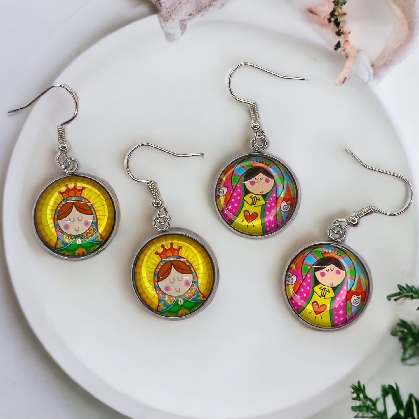Blessed Mother Earrings - A Divine Touch to Your Style! ✨ - Rhythms of Grace Creative