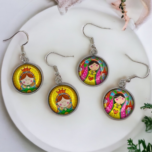 Blessed Mother Earrings - A Divine Touch to Your Style! ✨ - Rhythms of Grace Creative