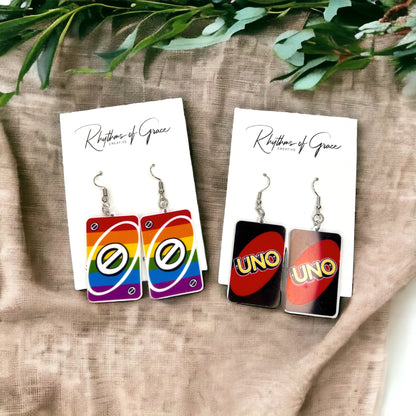 UNO-Forgettable Fun: Colorful Card Earrings That Deal Style! - Rhythms of Grace Creative