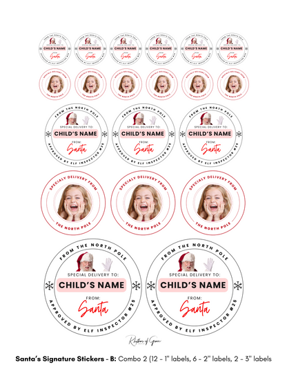 Personalized Santa Gift Tags – Custom North Pole Express Labels, Waterproof Christmas Stickers, Santa’s Workshop & Holiday Name Tags