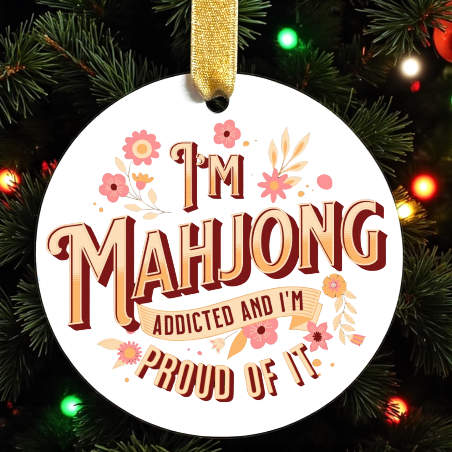 Mahjong Lover Ornament | Funny Holiday Keepsake for Mahjong Players