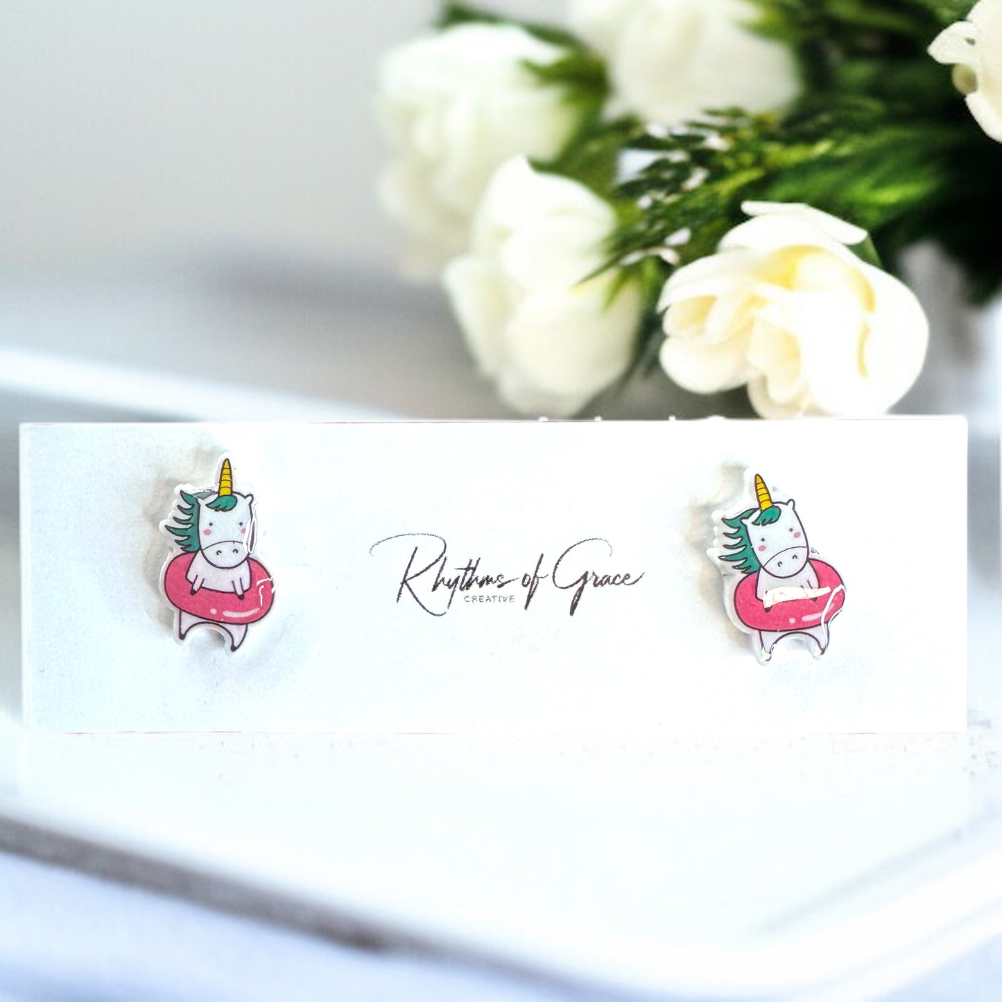 Choose Your Vibe: Unicorn or Sloth Beach Bum Stud Earrings!