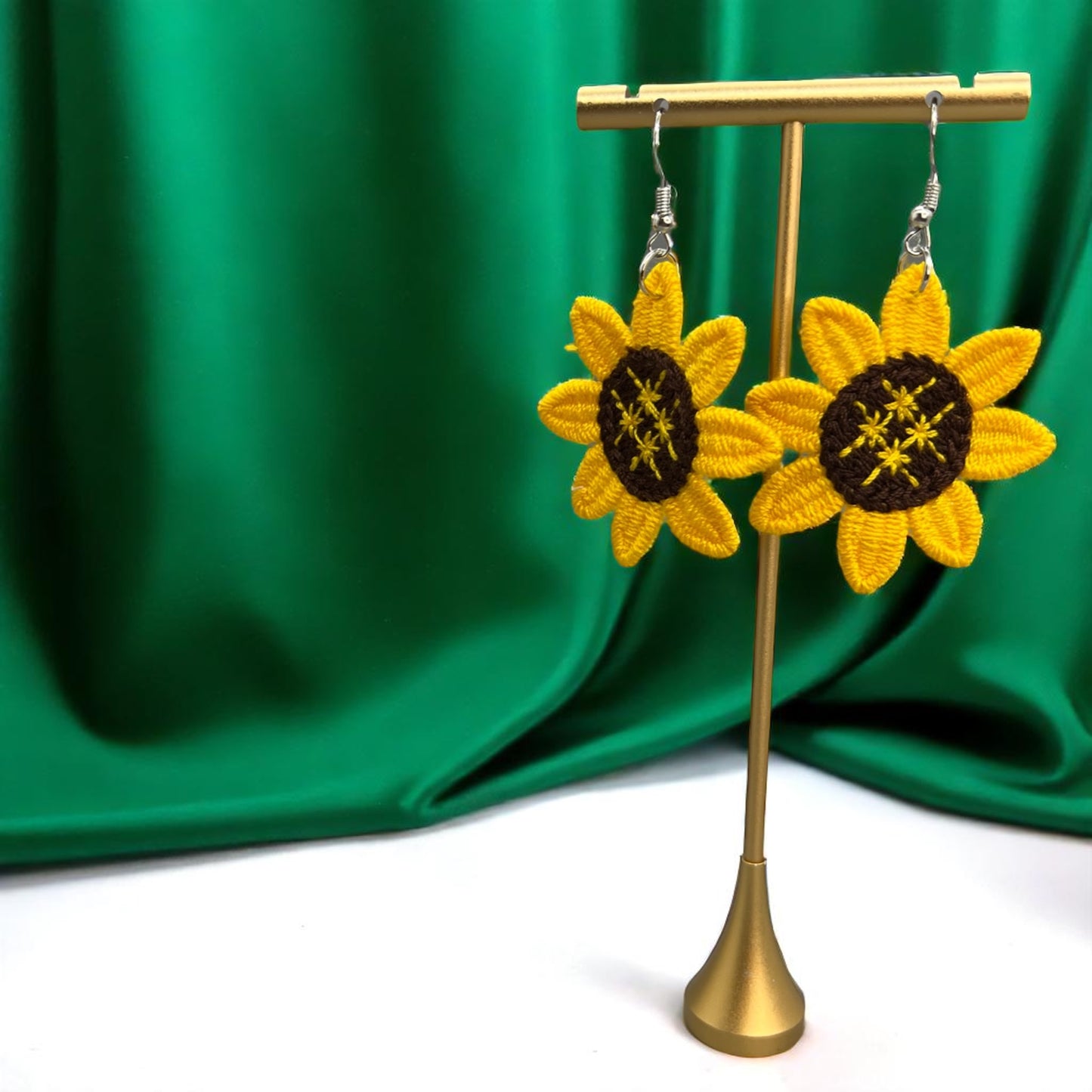 Bloom in Boho Style: Colorful Knit Sunflower Earrings! 🌻