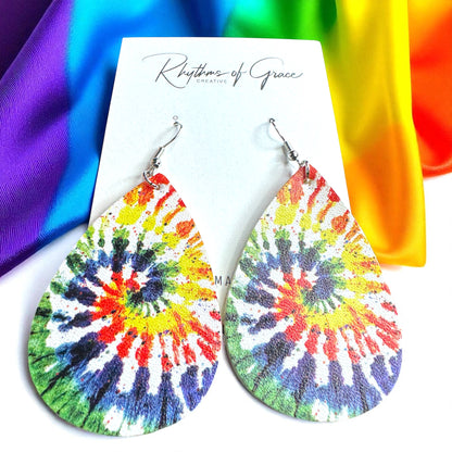 Radiant Rainbow Tie Dye Earrings – Celebrate with Color!
