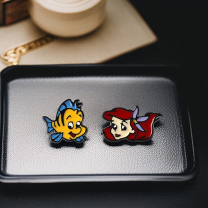 Dive into Whimsy with Mismatched Little Mermaid Stud Earrings! ✨