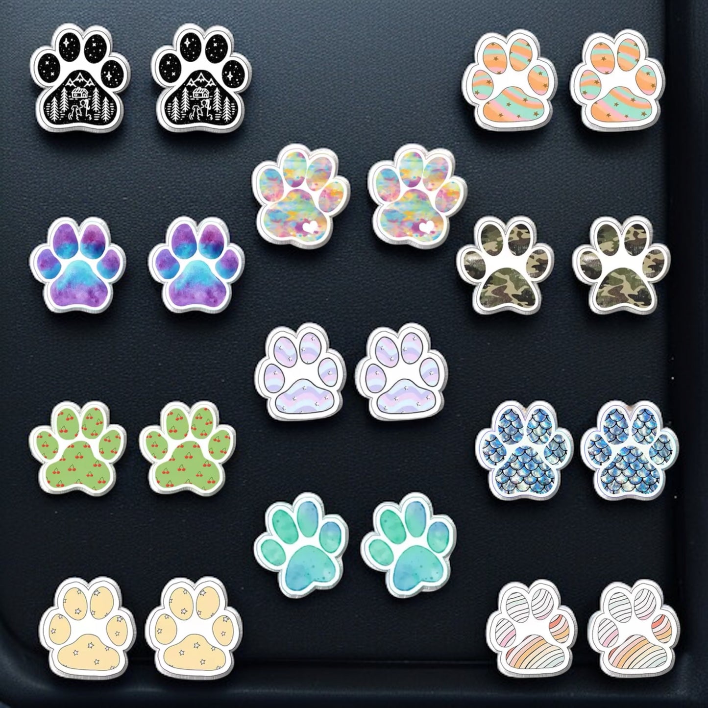 Vibrant Paw Print Studs – A Purr-fect Gift!