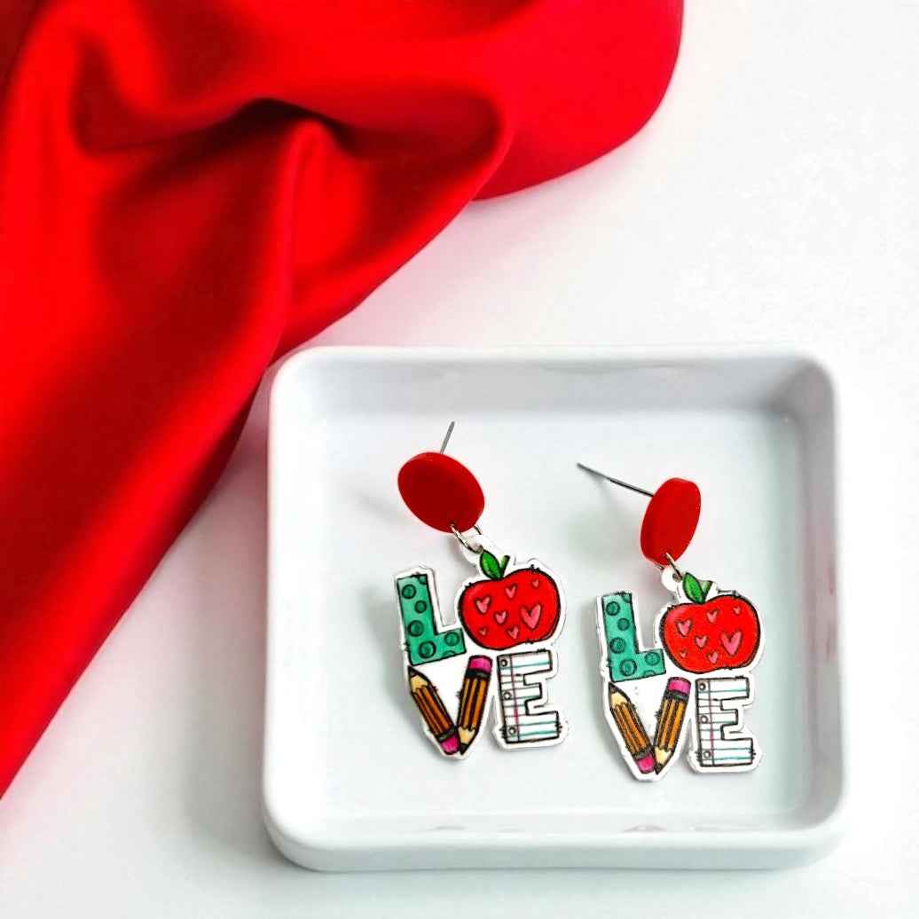 Chic & Cheerful: ‘I Love Teaching’ Earrings!