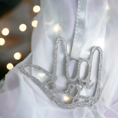 Metal Ornament - "I Love You" Sign Language