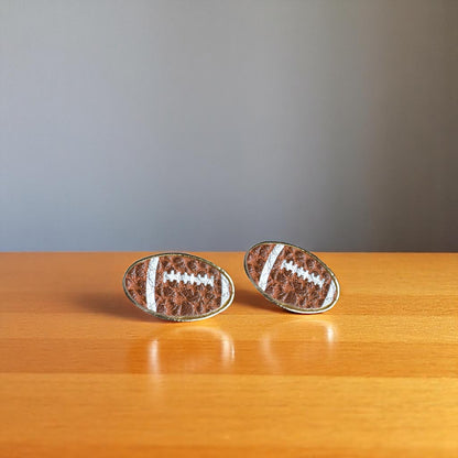Touchdown Fashion: Adorable Football Stud Earrings