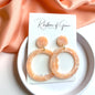 Peach Marbled Acrylic Dangle Earrings - Handmade Chic!