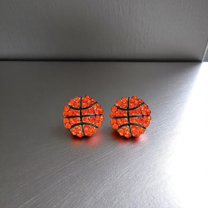 Score Big with Sparkle! Rhinestone Sports Stud Earrings